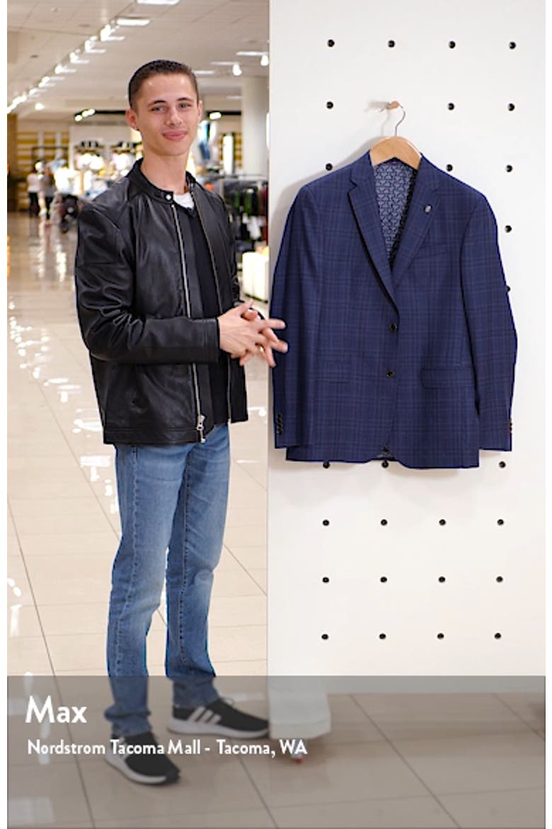 Roger Trim Fit Plaid Wool Sport Coat video