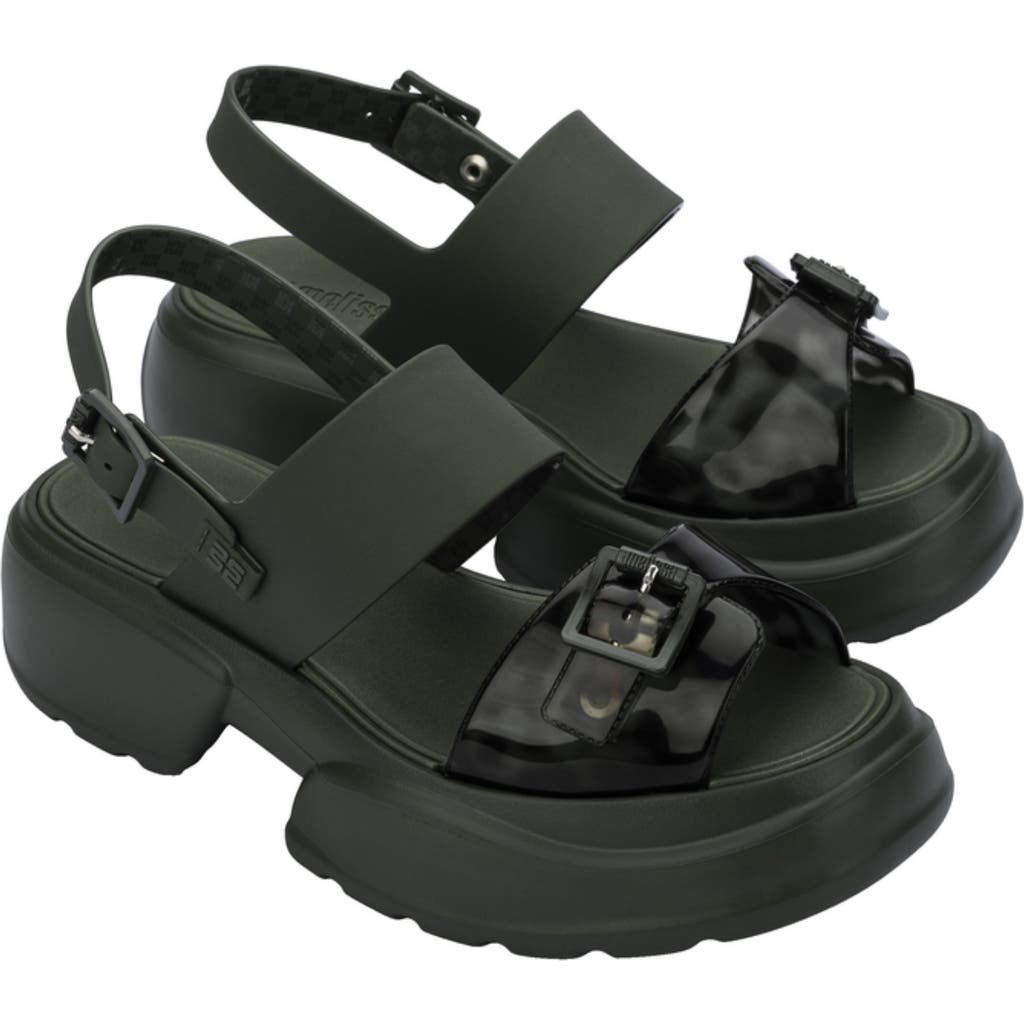 Melissa Push Slingback Platform Sandal In Green