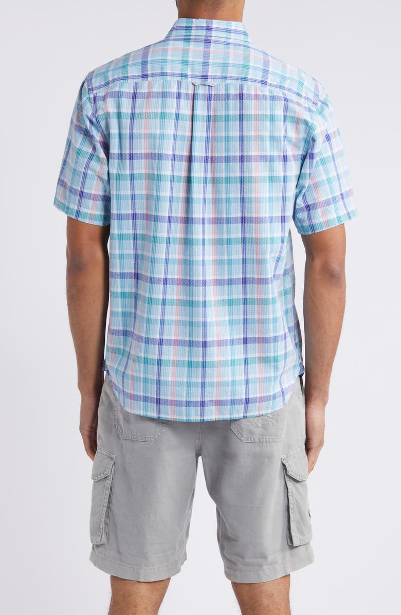 Tommy Bahama Sky Ripple Check Short Sleeve Button-Up Shirt, Alternate, color, Gulf Shore
