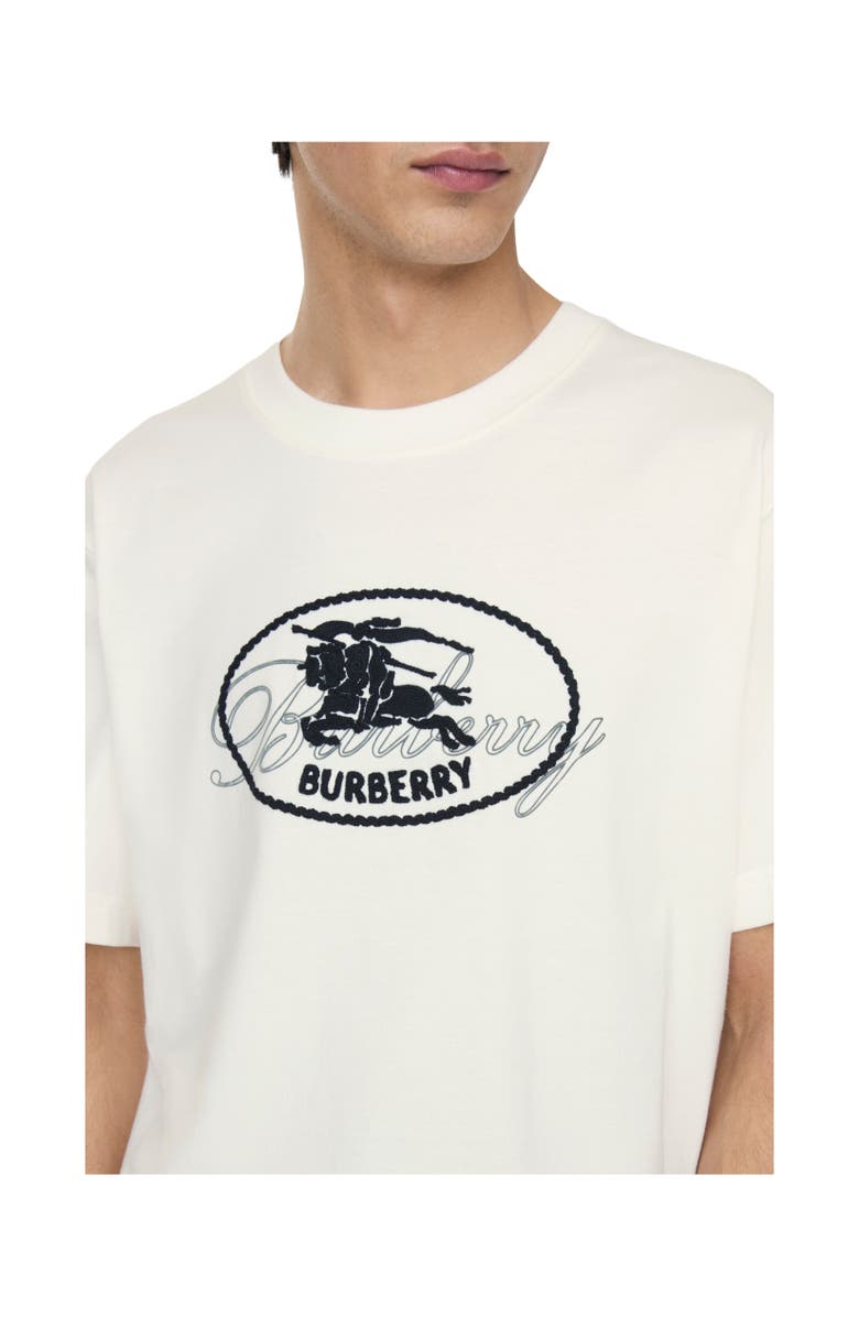 Burberry Knight Stamp Cotton T-shirt, Alternate, color, Chalk White