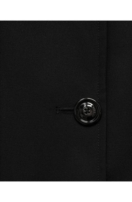 Mango Classic Double Breasted Water Repellent Cotton Trench Coat In Black