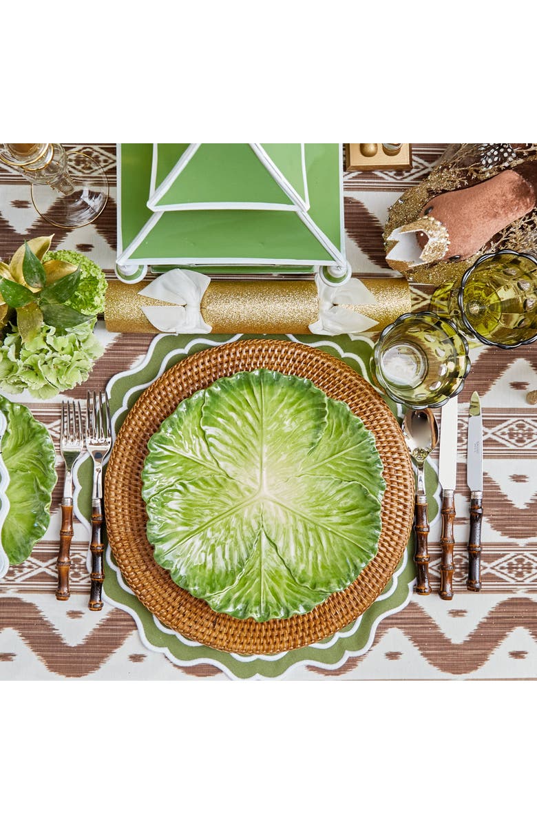 Mrs. Alice Serena Cabbage Dinner Plates, Alternate, color, Green