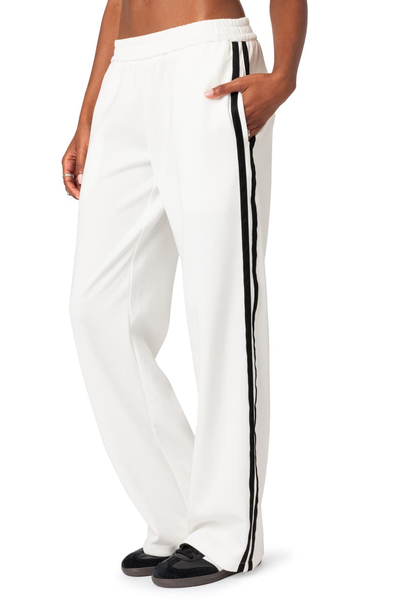 EDIKTED Robyn Track Pants, Alternate, color, White