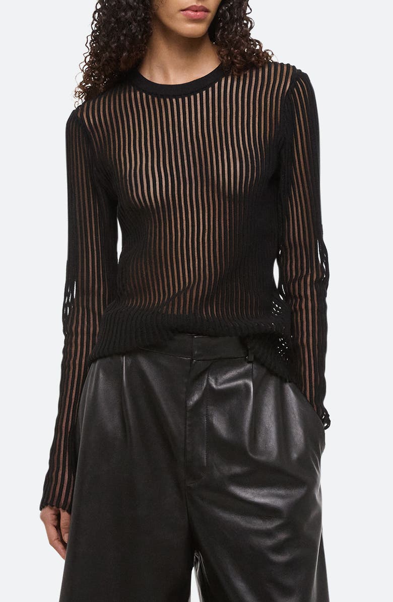 Helmut Lang Sheer Stripe Sweater, Alternate, color, 
