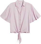 beachlunchlounge Roxanna Tie Hem Shirt