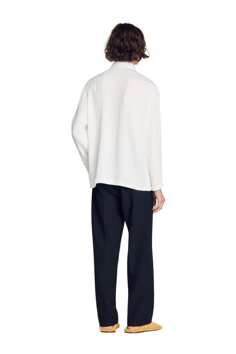 Crinkled loose-fit shirt, Alternate, color, White
