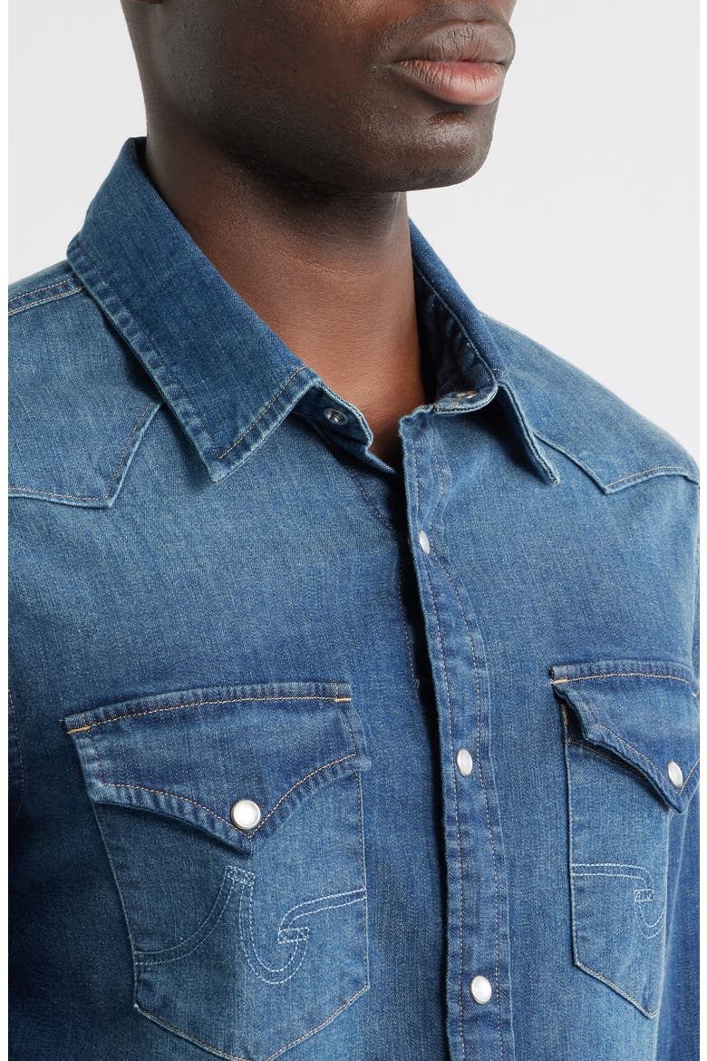 Huston Classic Fit Western Denim Snap-Up Shirt, Alternate, color, DAWN SKY