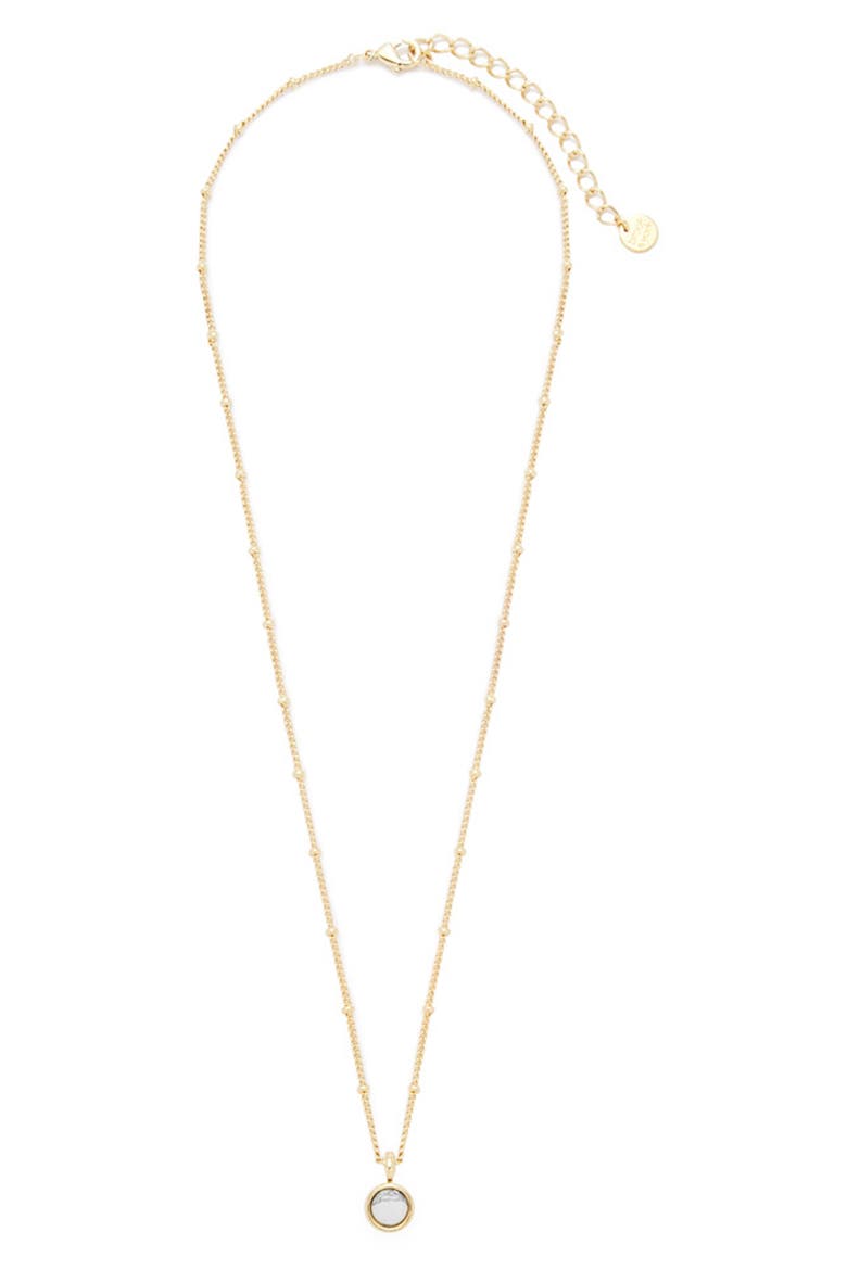 Nola Stone Pendant Necklace, Main, color, GOLD