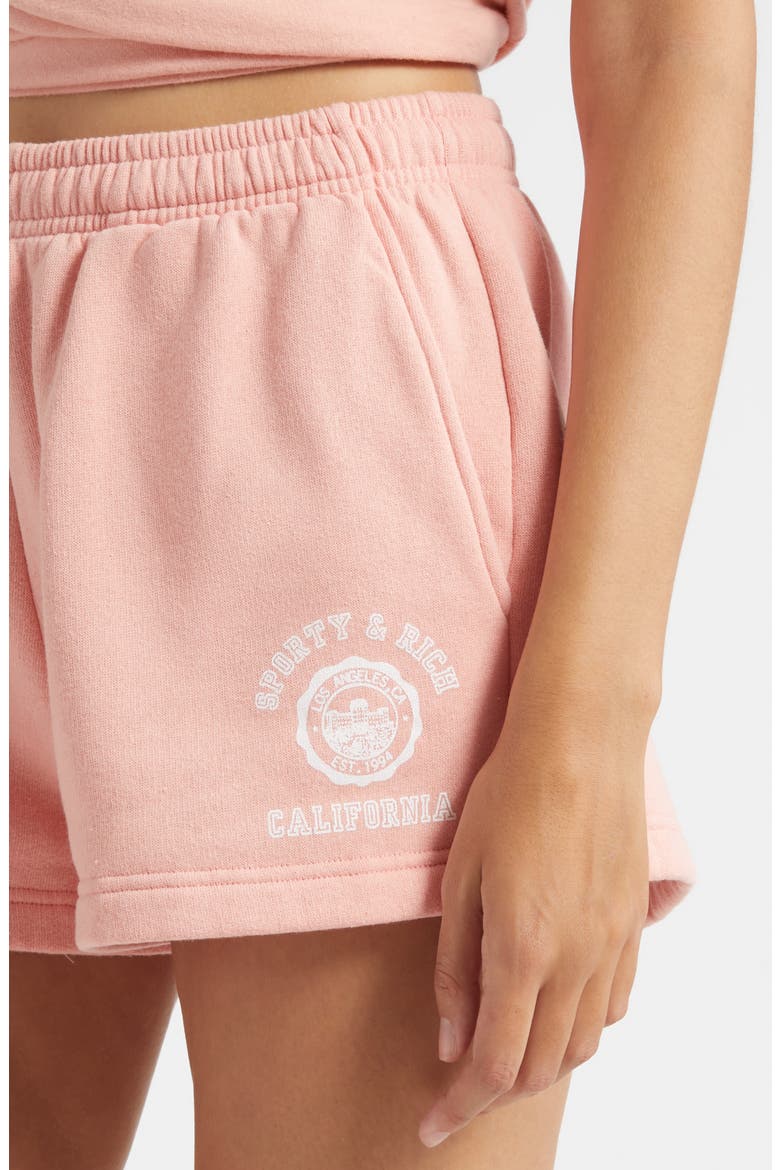 California Emblem Disco Graphic Shorts, Alternate, color, CARNATION