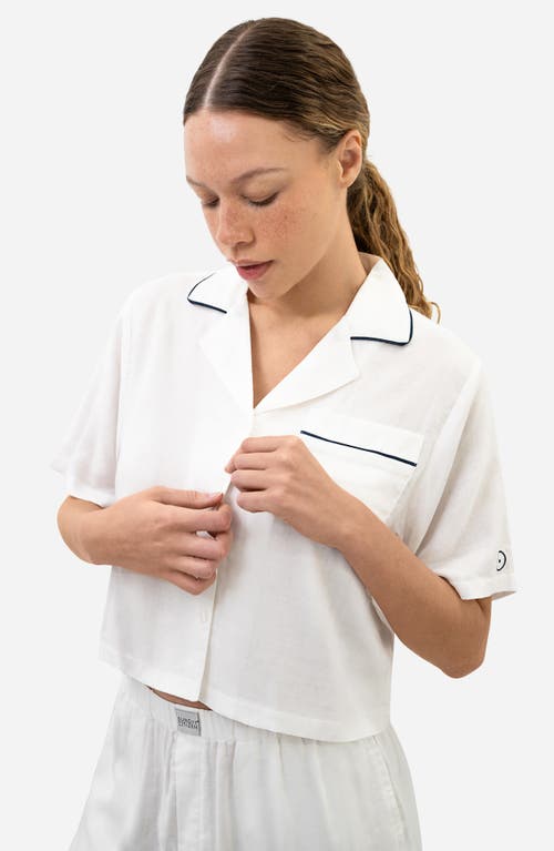 Sunday Citizen Piped Cotton Blend Pajamas In White