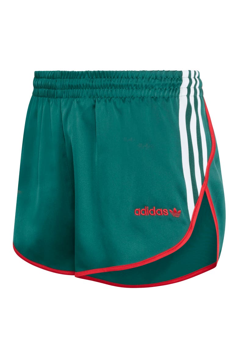 Side Stripe Satin Shorts, Alternate, color, COLLEGIATE GREEN