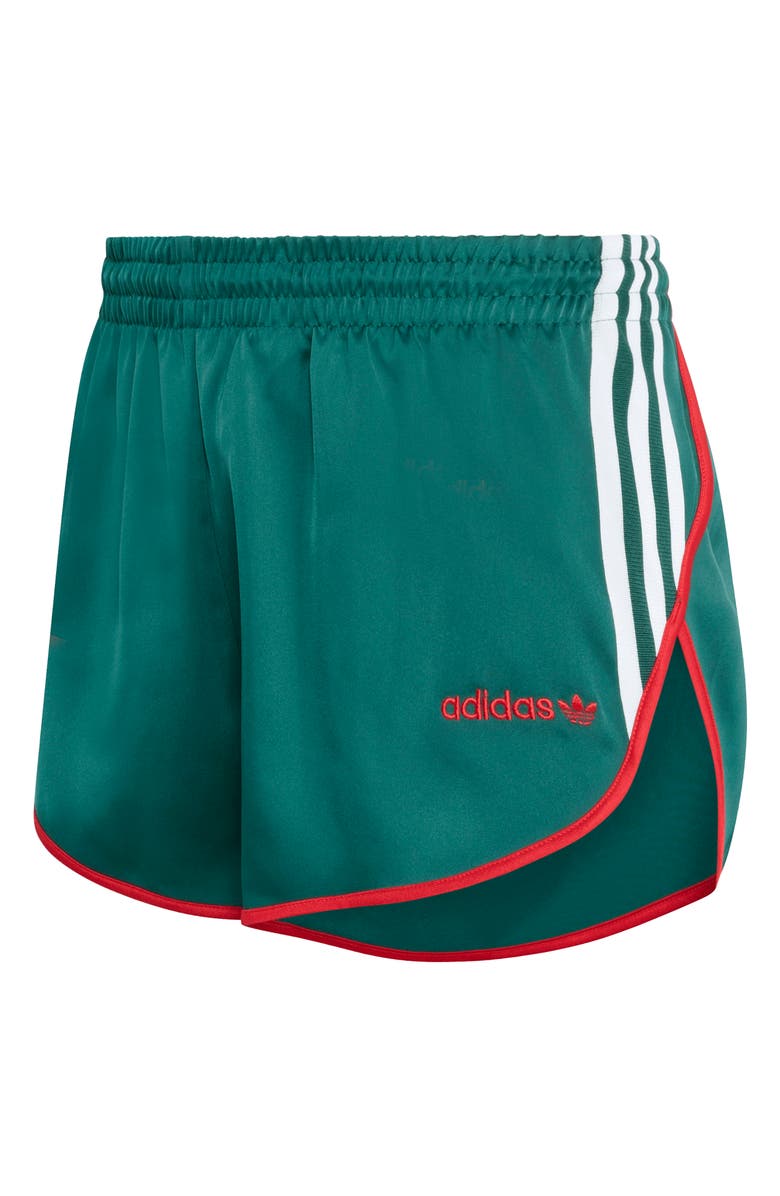 adidas Originals Side Stripe Satin Shorts, Alternate, color, Collegiate Green