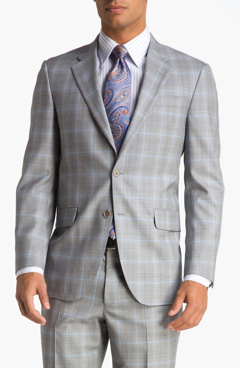 Robert Talbott Grey Glen Plaid Suit, Main, color, 