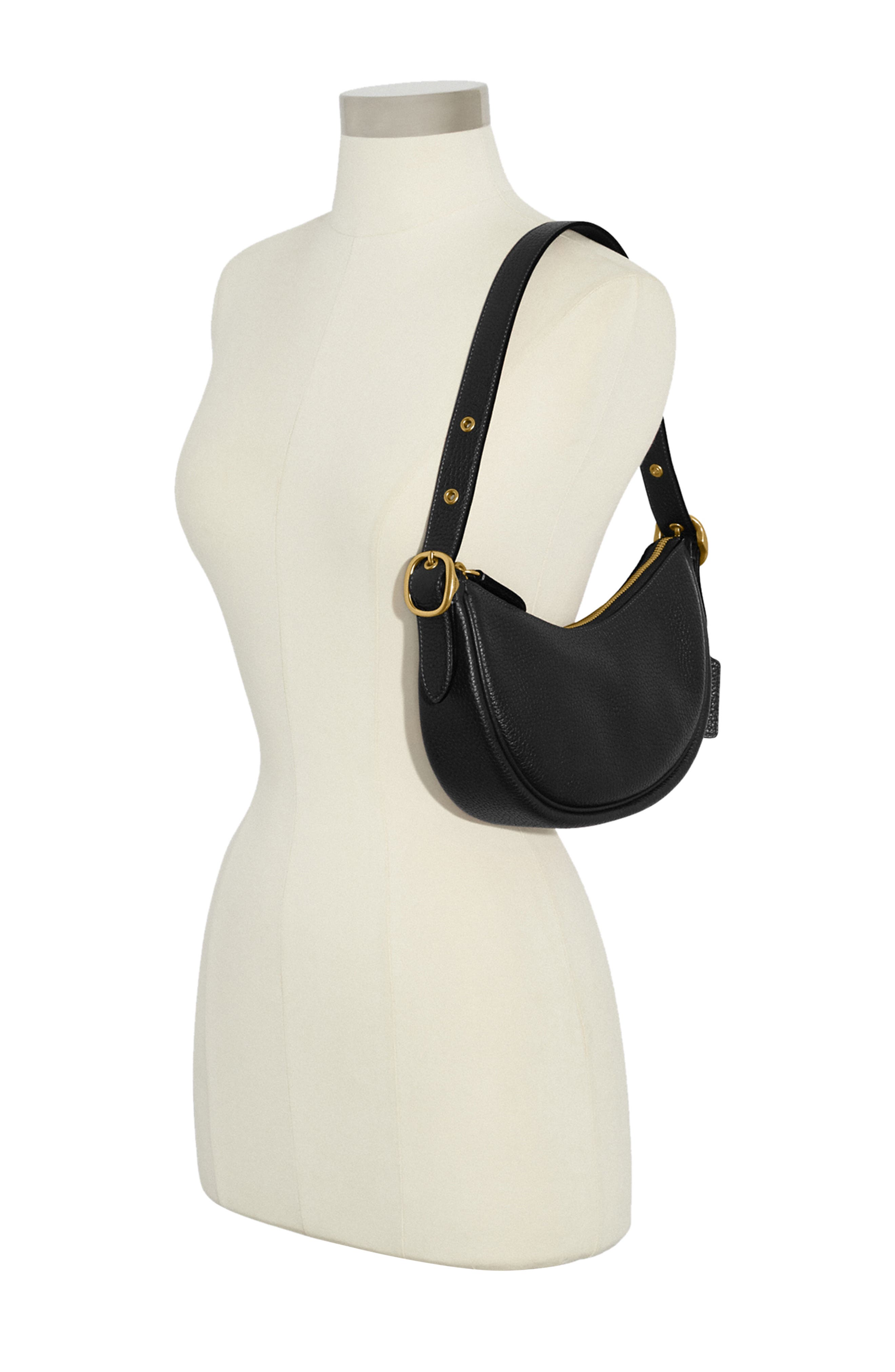 COACH Luna Soft Pebble Leather Shoulder Bag, Alternate, color, 