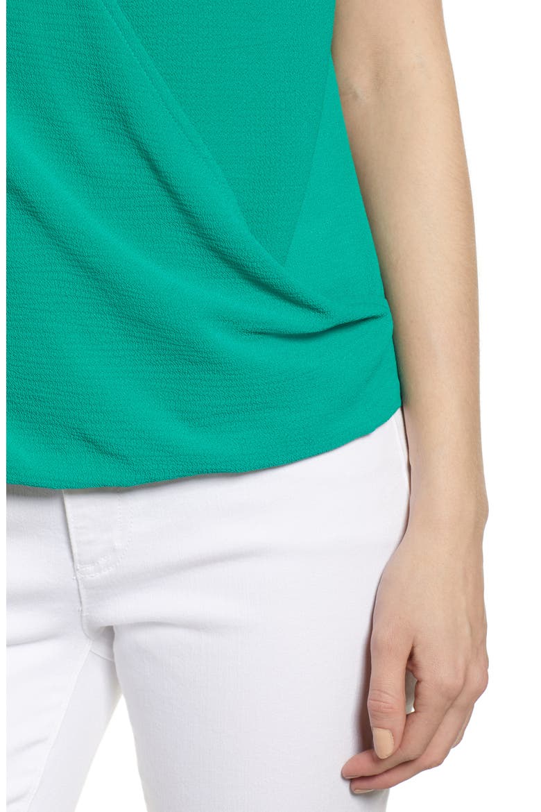 Gibson Draped Faux Wrap Top, Alternate, color, GREEN LAKE
