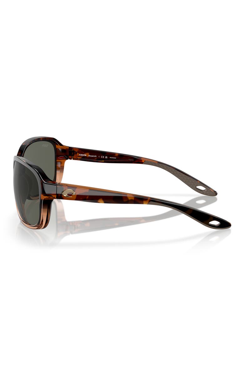 Seadrift 58mm Polarized Square Sunglasses, Alternate, color, TORTOISE