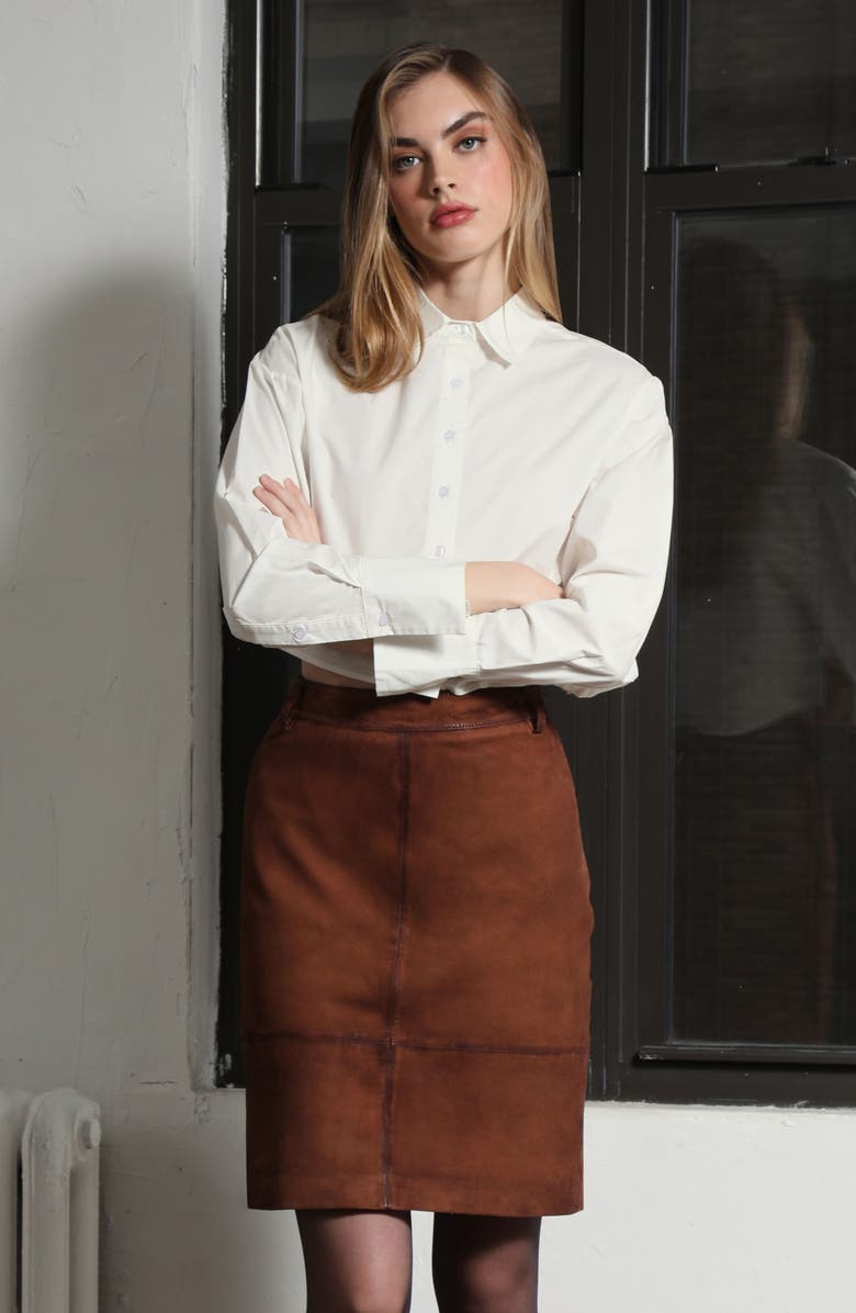 Walter Baker Piper High Waist Leather Skirt, Alternate, color,