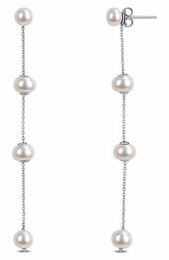 5.5–6mm Freshwater Cultured Pearl Drop Earrings