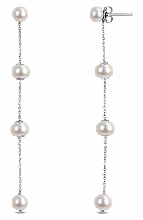 5.5–6mm Freshwater Cultured Pearl Drop Earrings