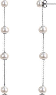 DELMAR 5.5–6mm Freshwater Cultured Pearl Drop Earrings