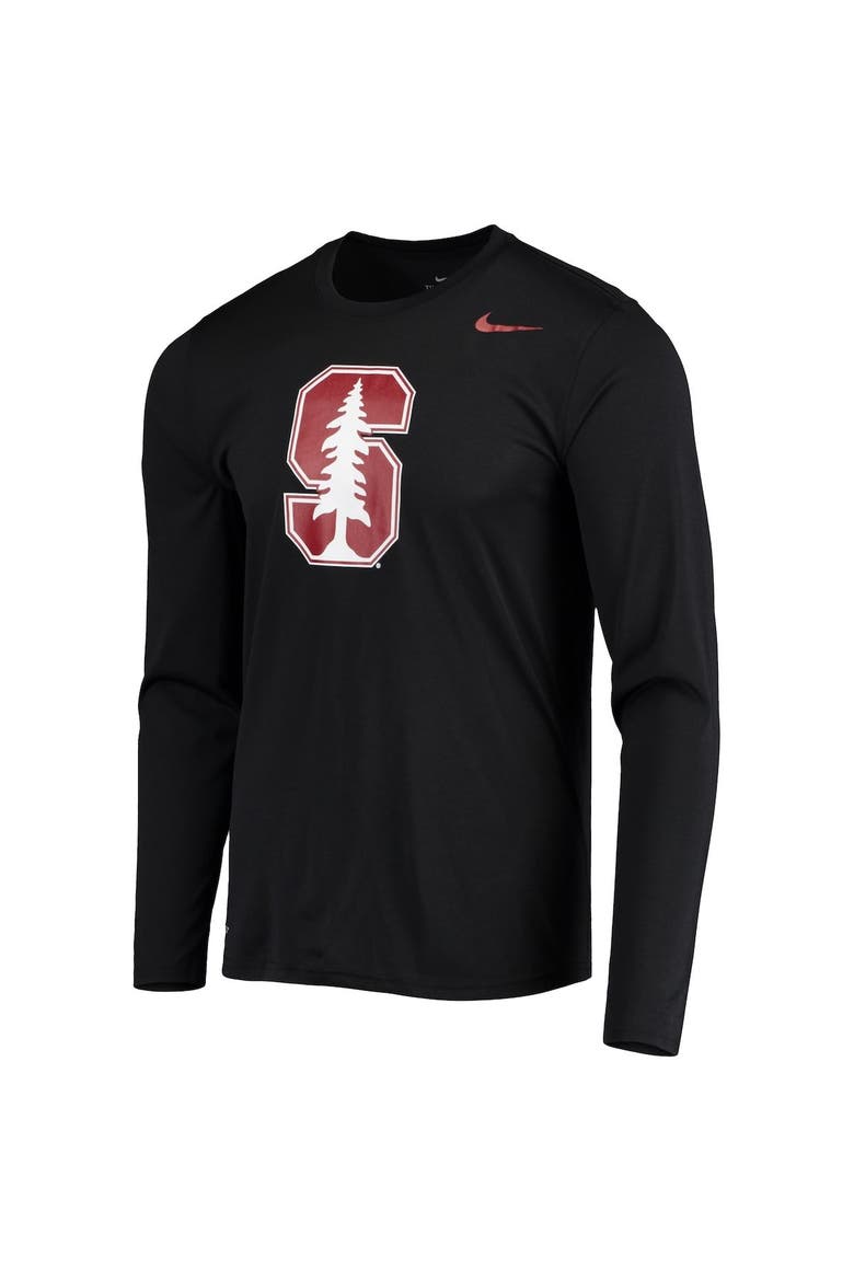 Men's Nike Black Stanford Cardinal School Logo Legend Performance Long Sleeve T-Shirt, Alternate, color, Black