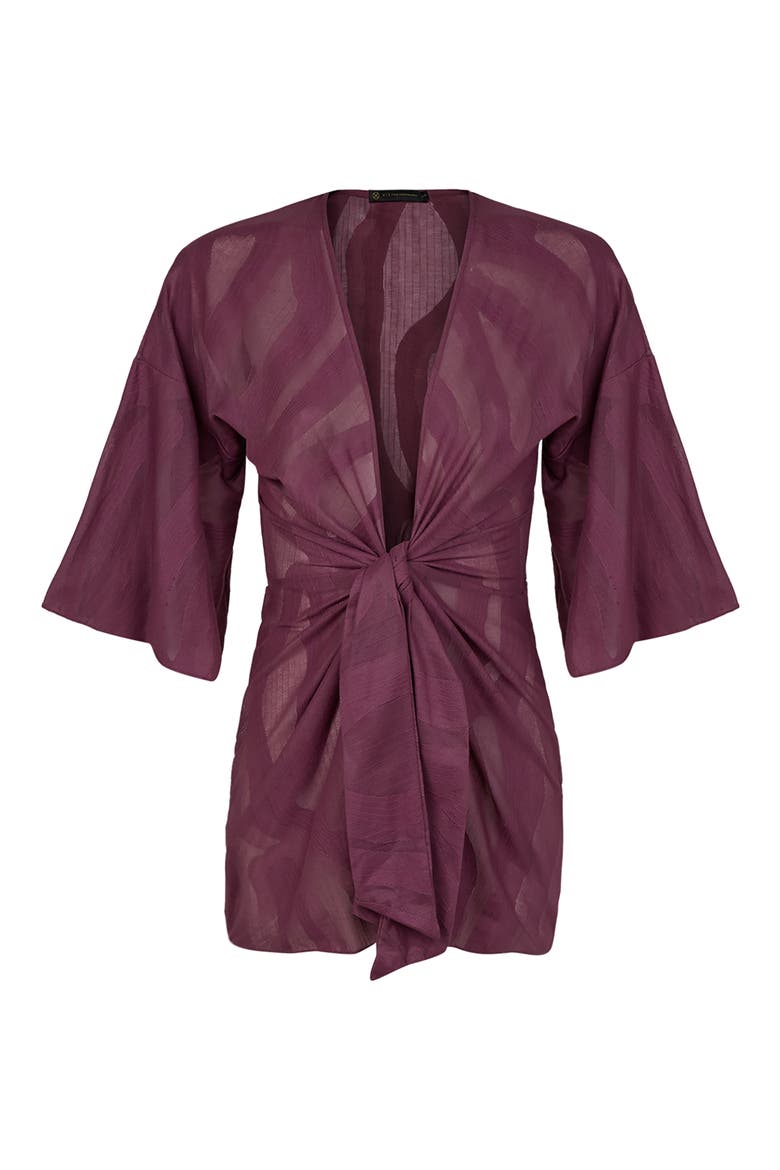 Perola Cotton Blend Cover-Up Minidress, Alternate, color, PURPLE