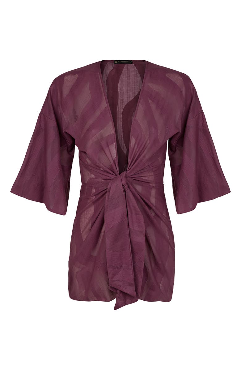 ViX Paula Hermanny Perola Cotton Blend Cover-Up Minidress, Alternate, color, Purple