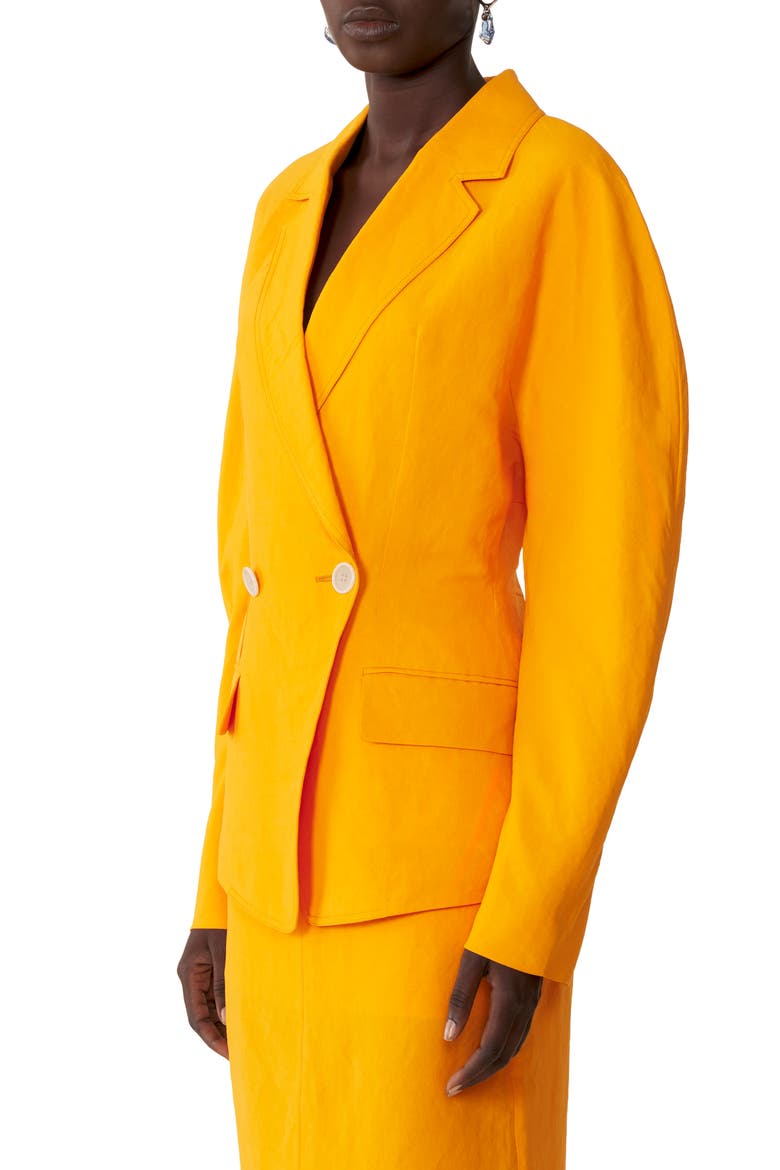 Paper And Viscose Open-Back Jacket, Alternate, color, Mandarin