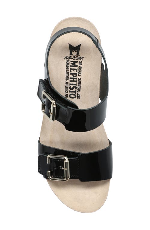 Mephisto Lissandra Platform Wedge Sandal In Black Patent