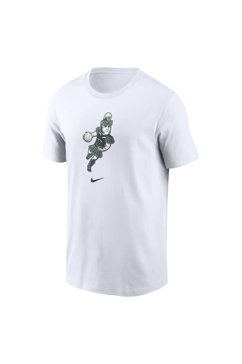 Men's Nike White Michigan State Spartans Basketball Sparty Sport T-Shirt, Alternate, color, White