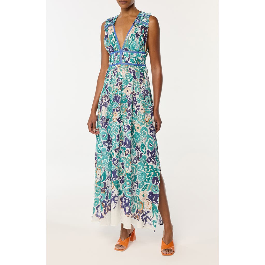 Poupette St Barth Chiara Cover-up Maxi Dress In Blue