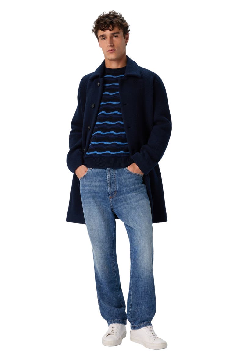 Missoni Double Knit Coat With Zigzag Pattern, Main, color, Blue