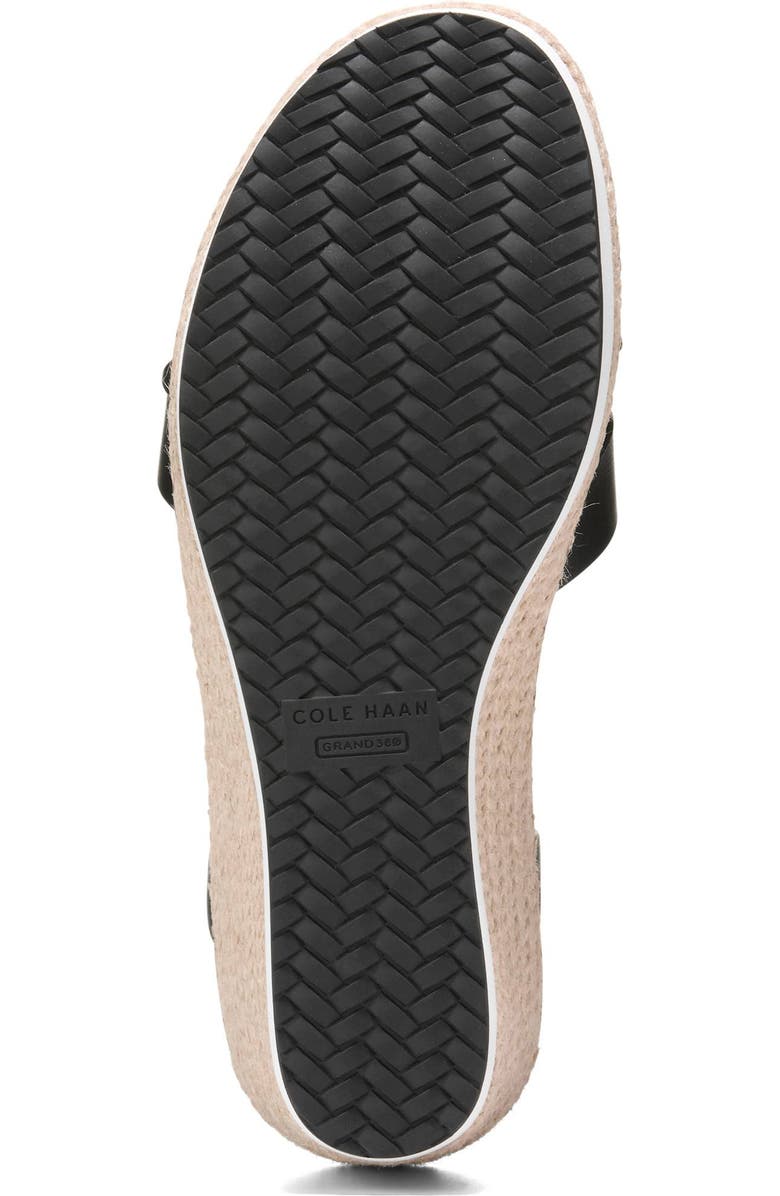 Cole Haan Ronnie Cloudfeel Espadrille Platform Wedge Sandal, Alternate, color, Black Leather/ Natural