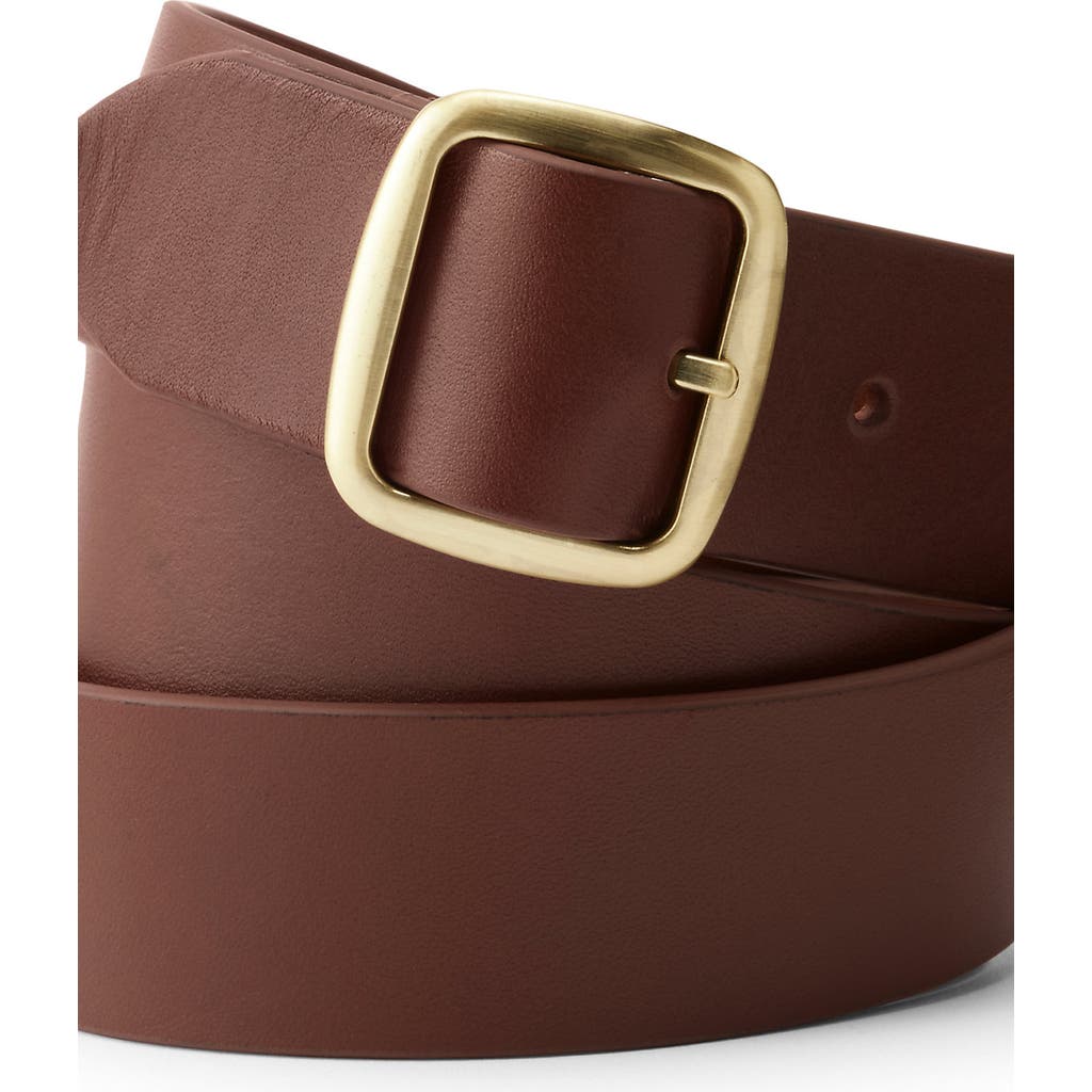 Lands' End Reversible Denim Belt In Brown/cognac