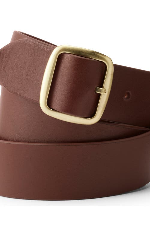 Lands' End Plus Size Reversible Denim Belt In Brown/cognac