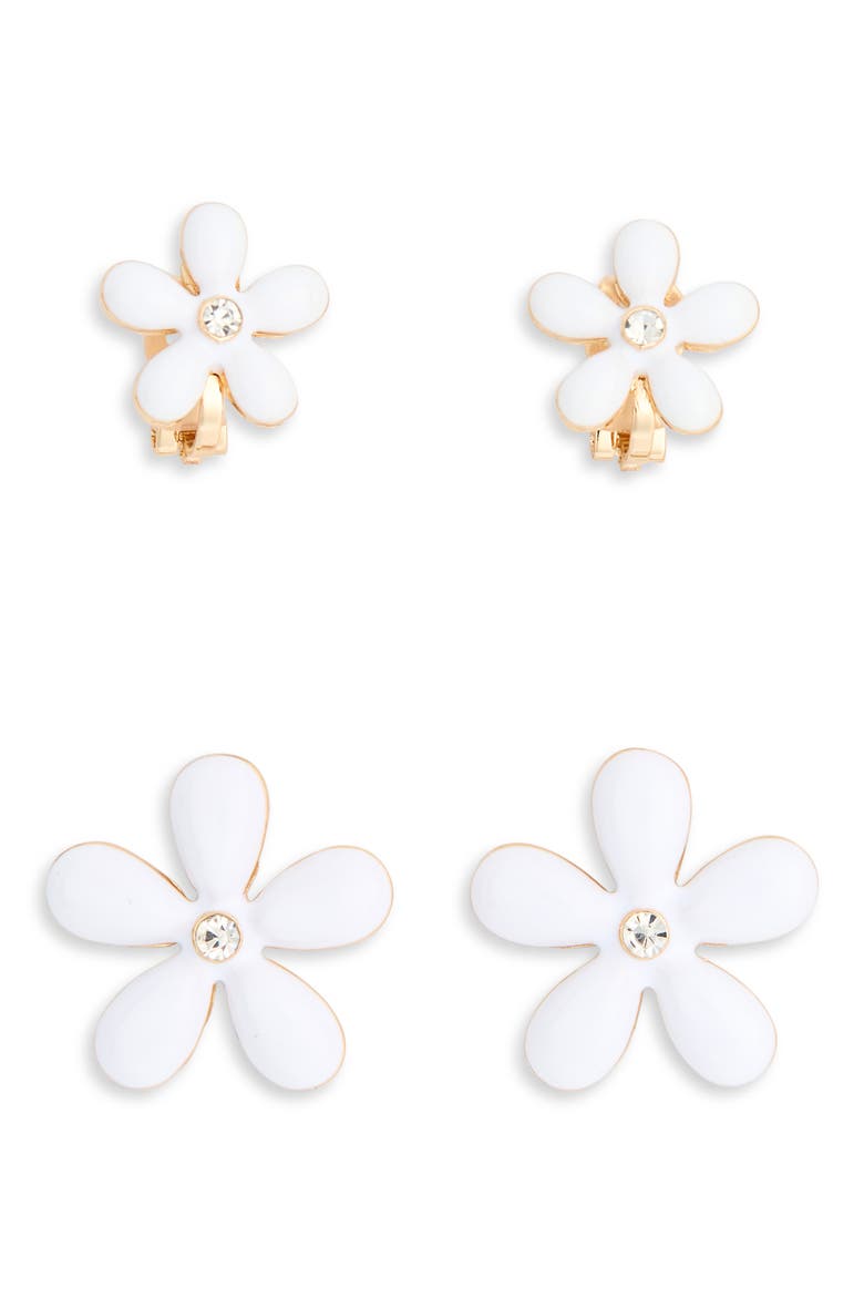 Set of 2 Match with Mama Stud Earrings, Alternate, color, WHITE