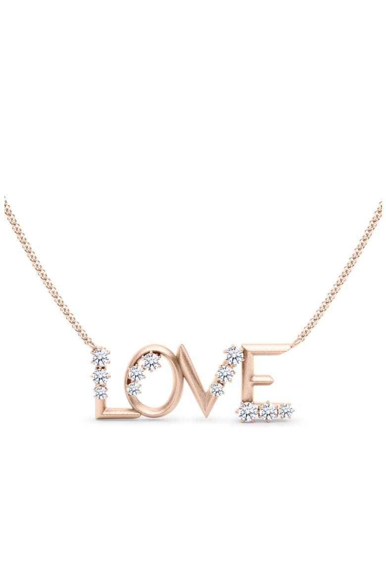 Love Lab Created Diamond Necklace, Main, color, 18K ROSE GOLD