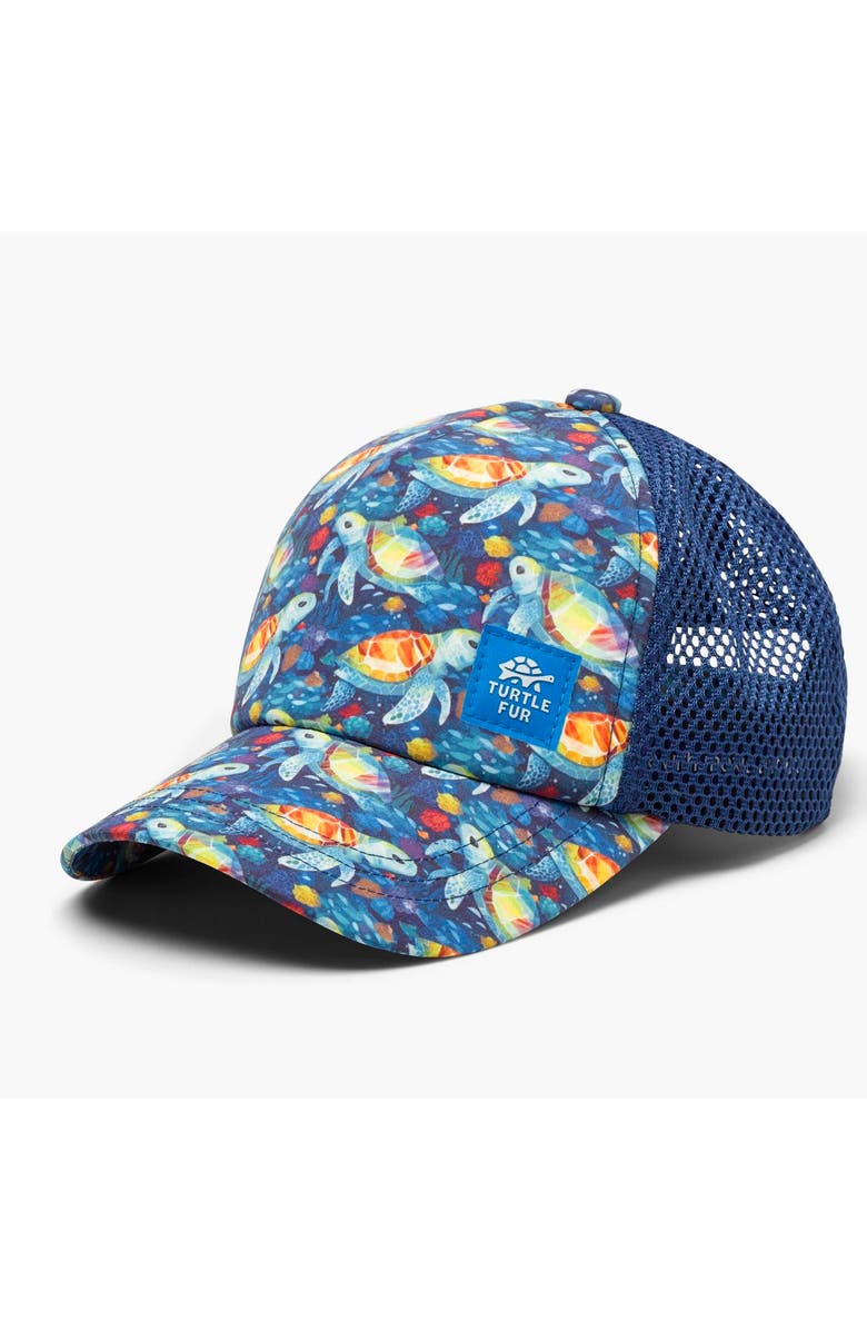 Turtle Fur Kids Quest Trucker Hat, Main, color, Navy