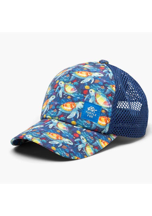Turtle Fur Kids Quest Trucker Hat In Blue