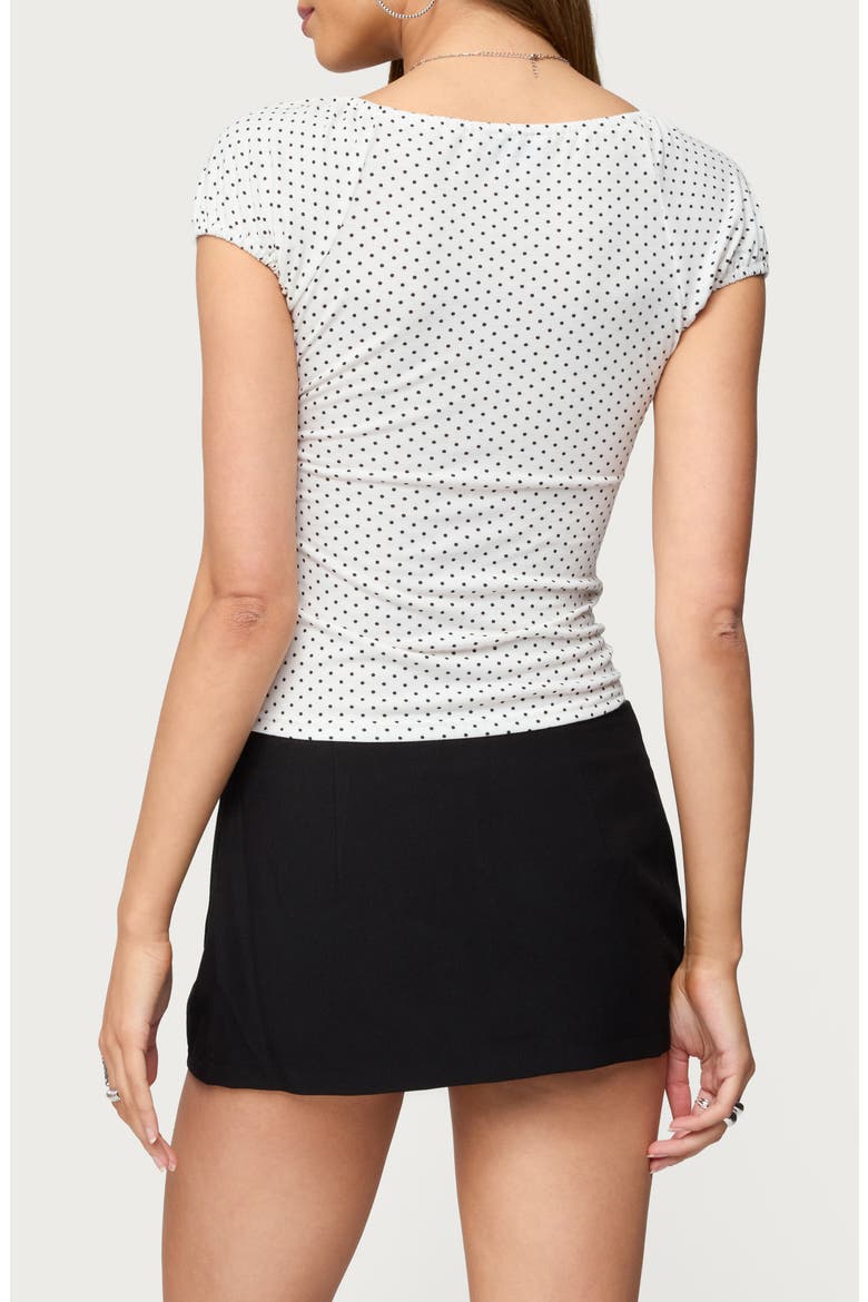 Stefania Polka Dot T-Shirt, Alternate, color, WHITE-AND-BLACK