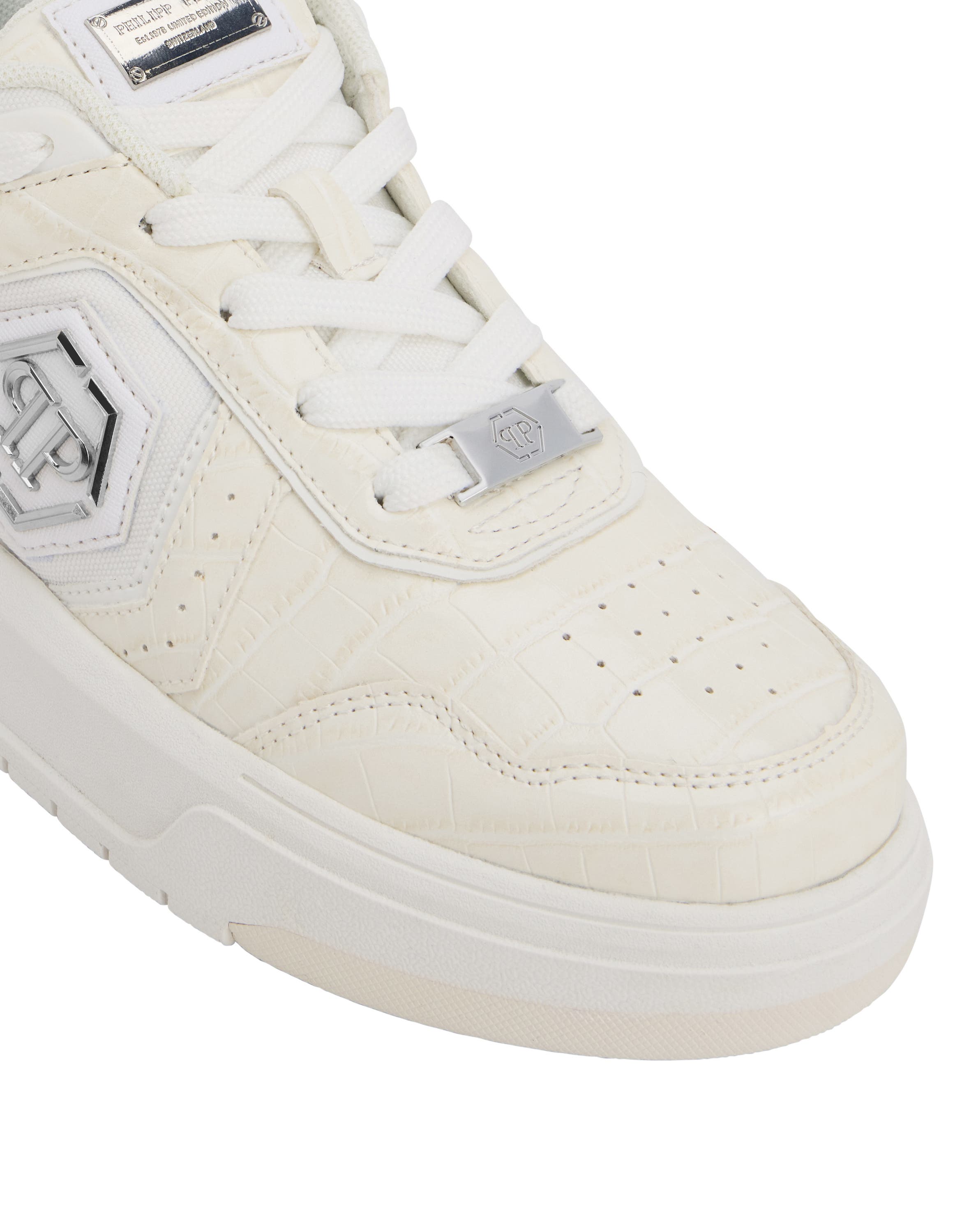 Low-Top Sneakers Sk8R Plein Cocco Unisex, Alternate, color, white