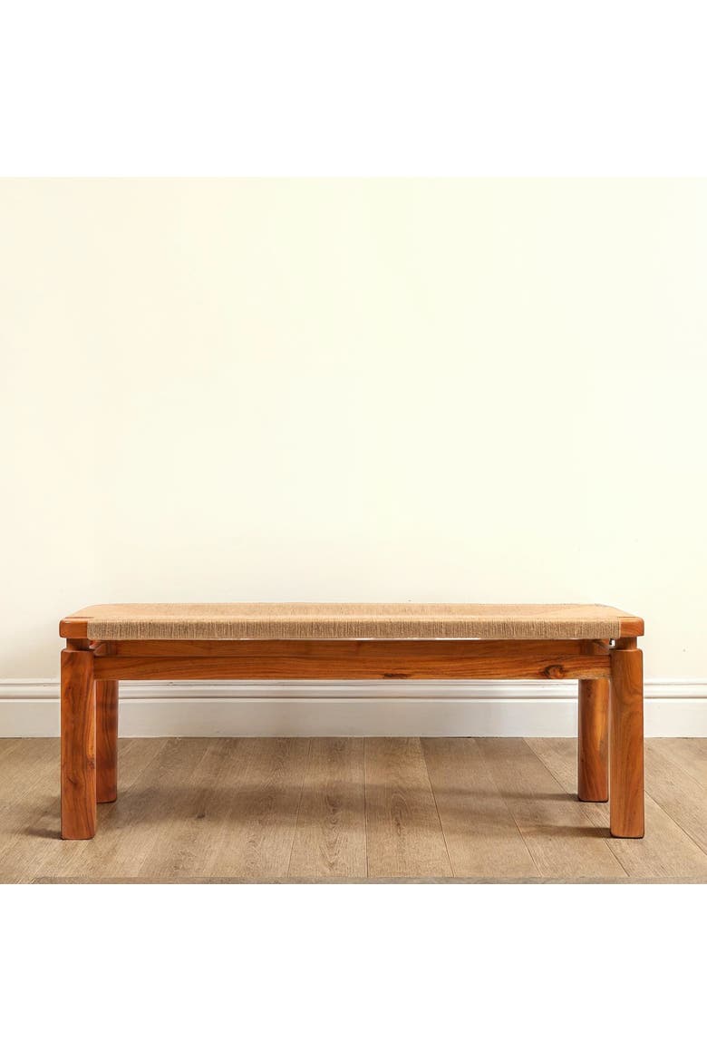 Woven Bench, Alternate, color, Natural