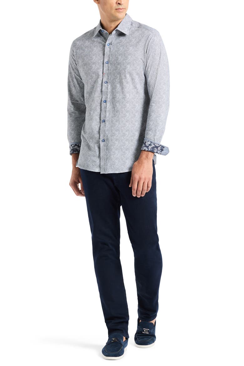 Seth Long Sleeve Button-Up Shirt, Alternate, color, GREY MULTI