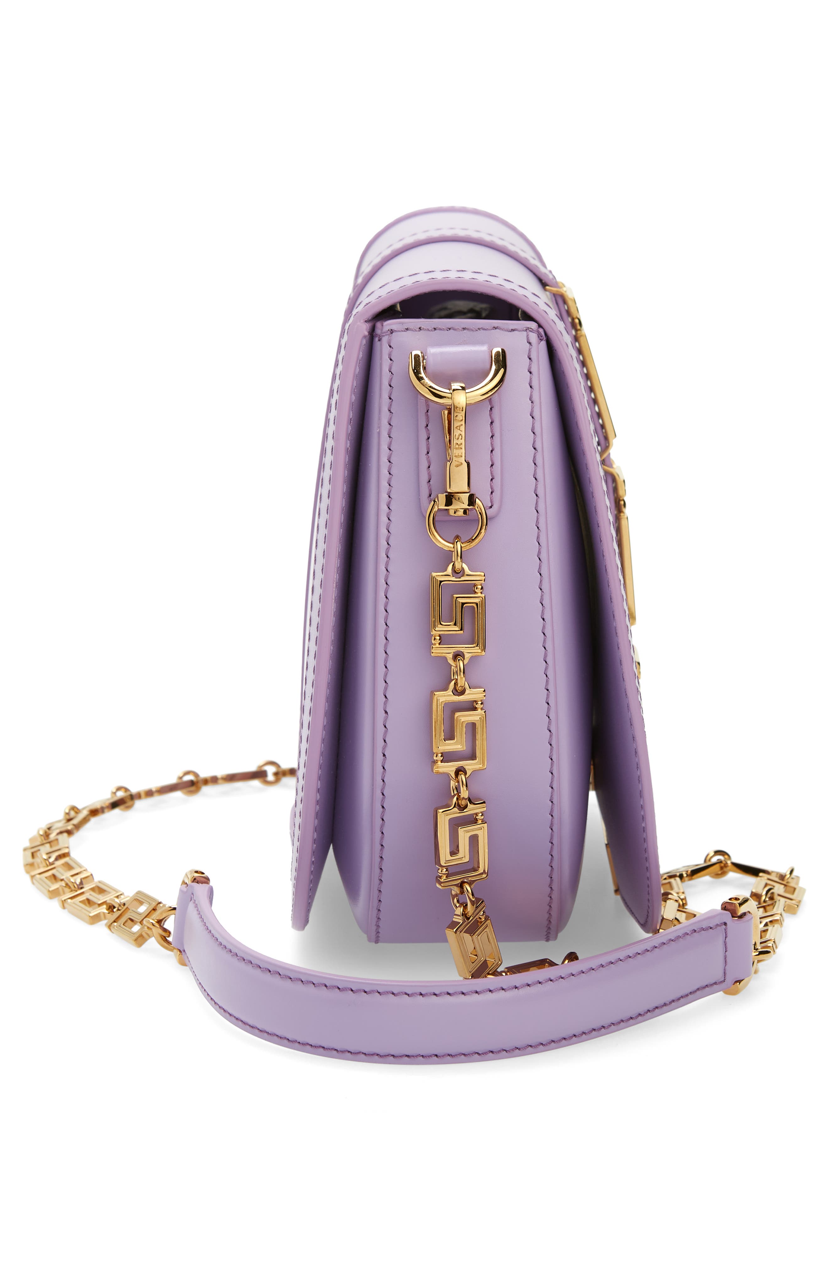 Versace Large Greca Goddess Leather Shoulder Bag, Alternate, color, 