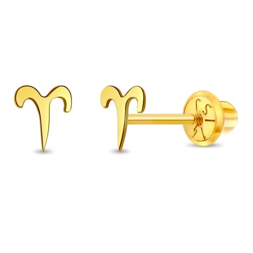In Season Jewelry 14k Dainty Zodiac Sign Earrings in Gold Aries at Nordstrom