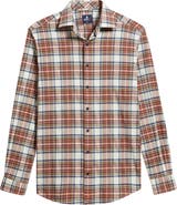 johnnie-O Knick Plaid Stretch Cotton-Blend Flannel Button-Up Shirt