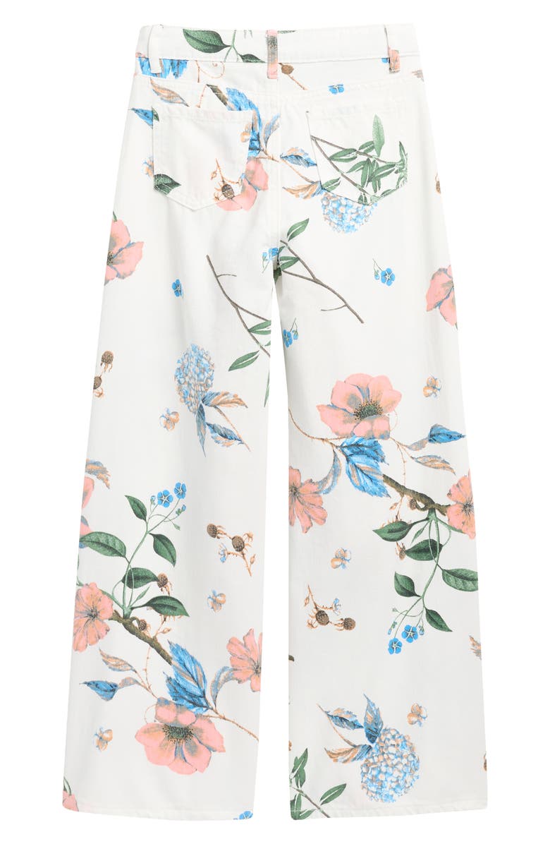 Tractr Kids' Floral Wide Leg Jeans, Alternate, color, Floral