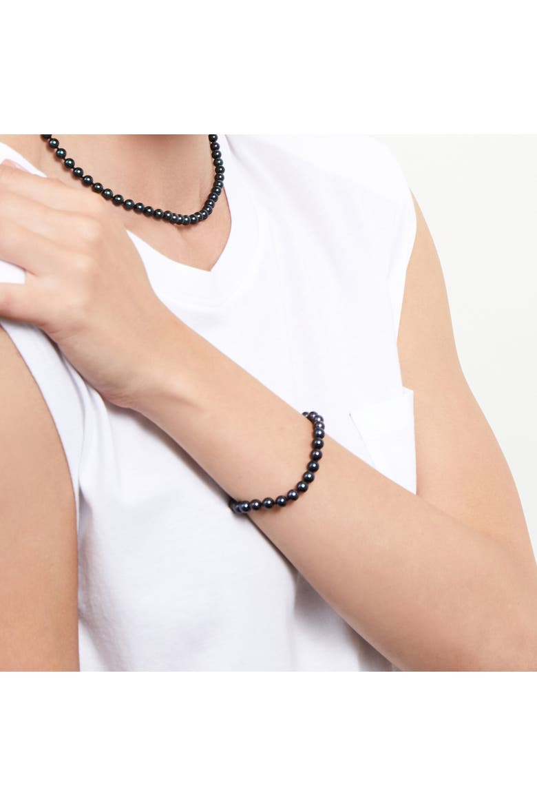 5.5-6.0mm Akoya Black Pearl Bracelet, Alternate, color, Black Pearls