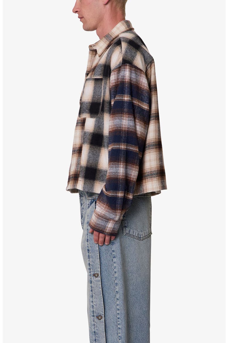 PANELED FLANNEL SHIRT, Alternate, color, BEIGE MULTI