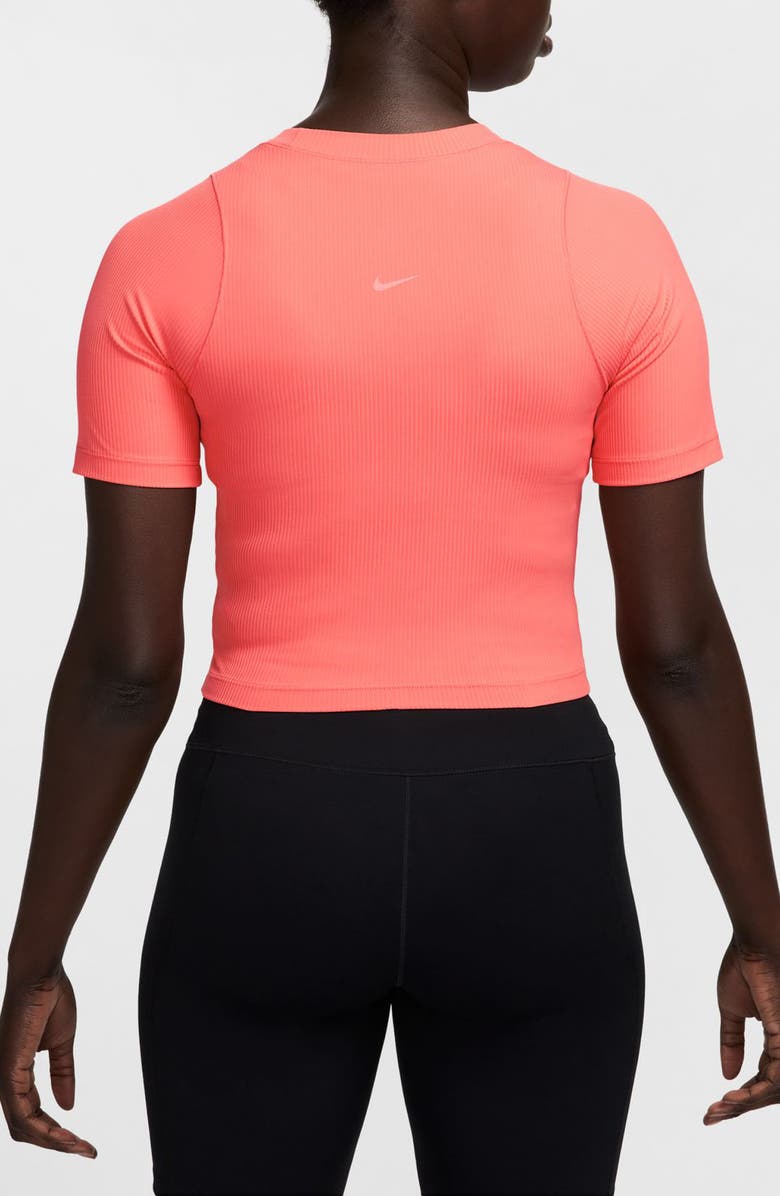 Nike Zenvy Dri-FIT Rib T-Shirt, Alternate, color, Magic Ember/ White